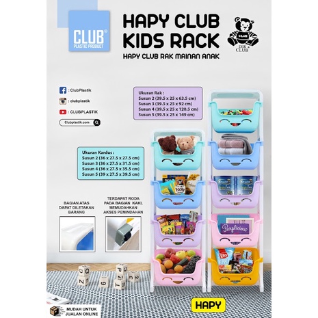 Rak Serba Guna  Rak Mainan Roda Club Happy Kids Rack Serbaguna Smile Kids Tabita Rak Mainan