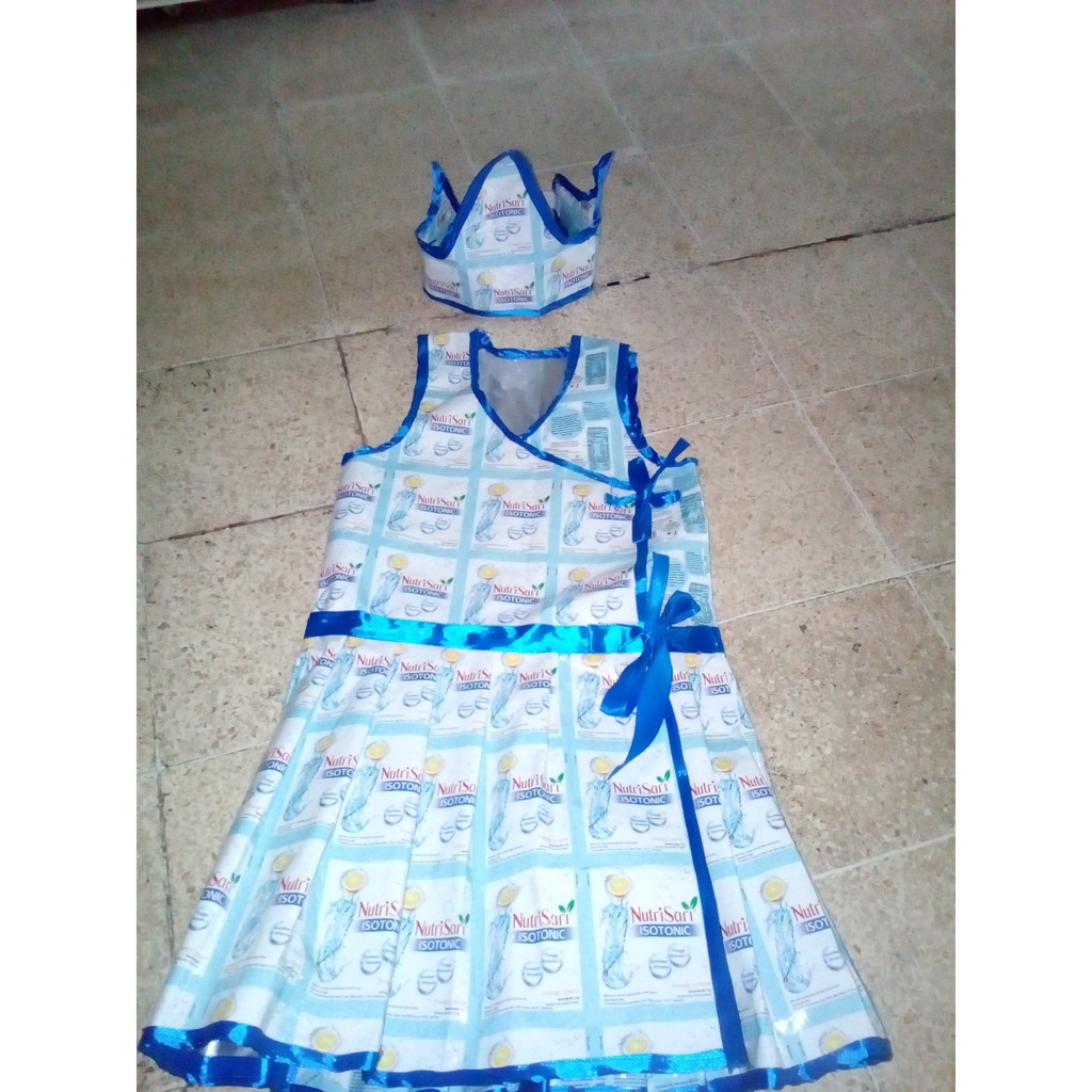 paket dress+mahkota cewek