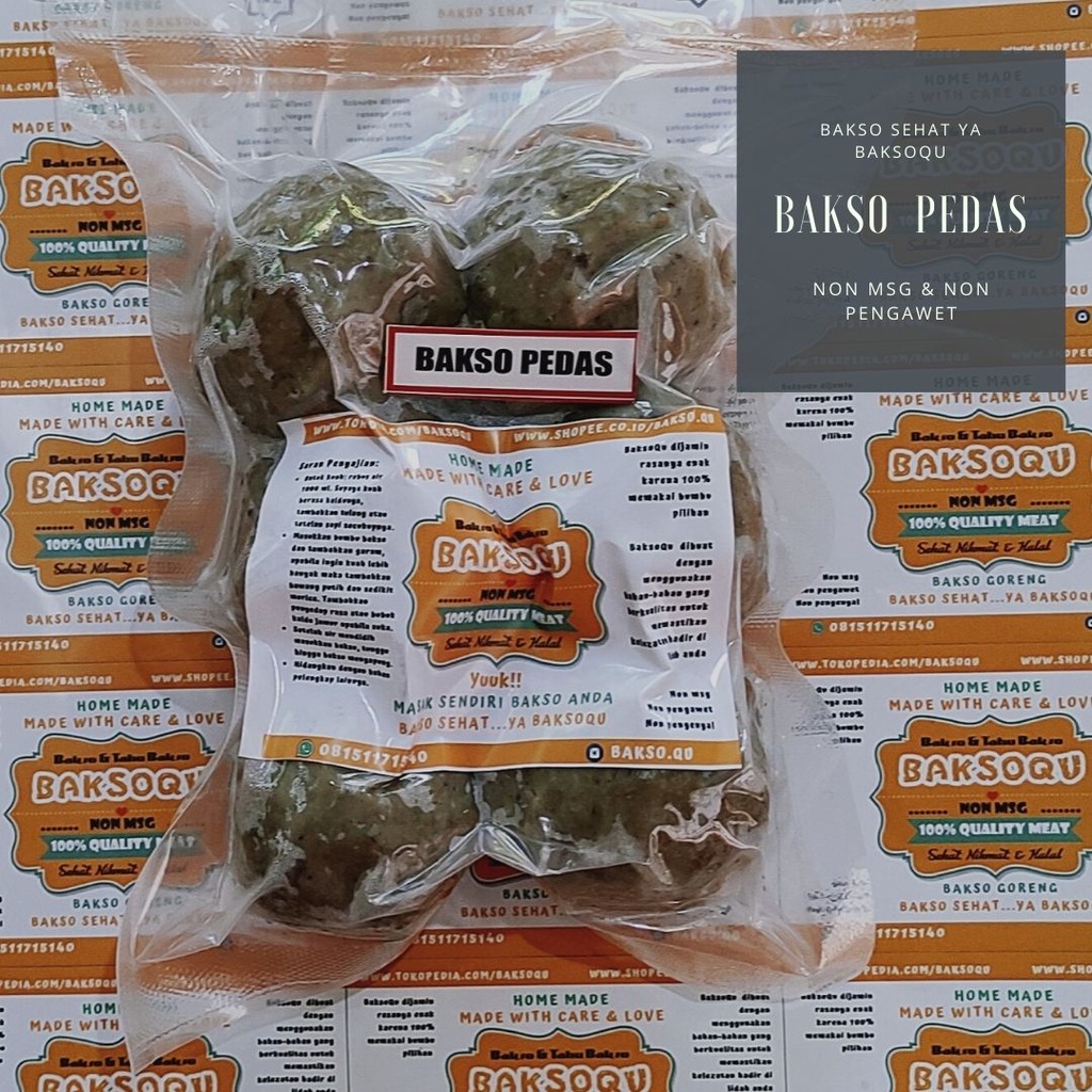 

Bakso Mercon BaksoQu (PEDAS) Non MSG dengan Bumbu Kuah