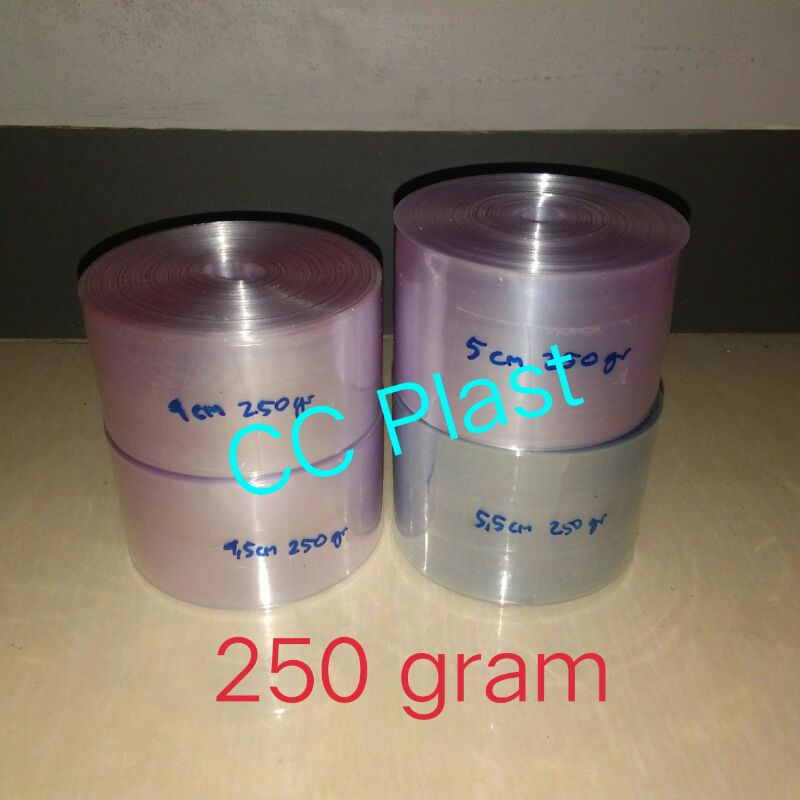 

Plastik shrink segel wrap 250 gram ukuran 4 4,5 5 5,5 cm