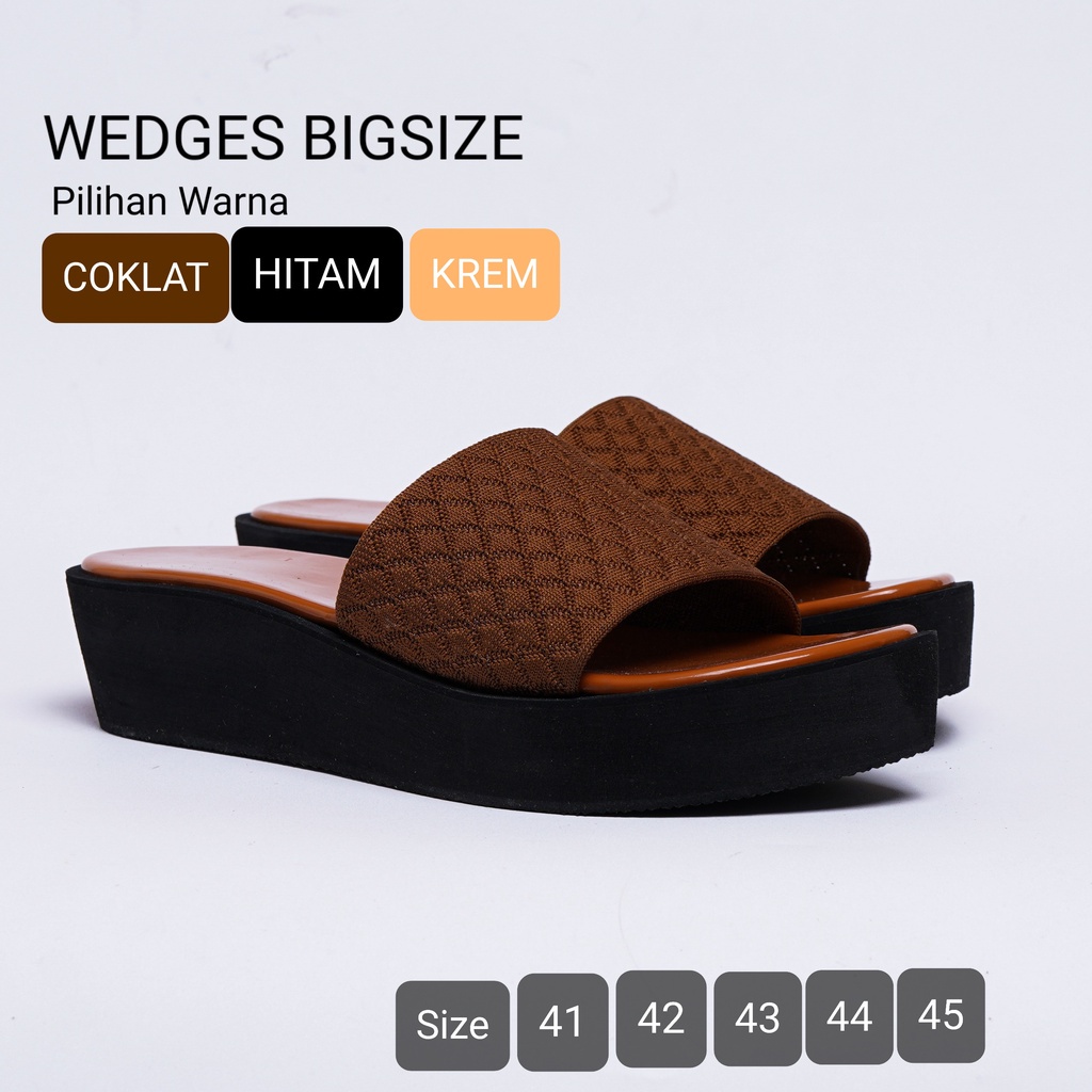 Sendal wedges wanita 5 cm  / Sendal pesta kondangan ukuran Big size