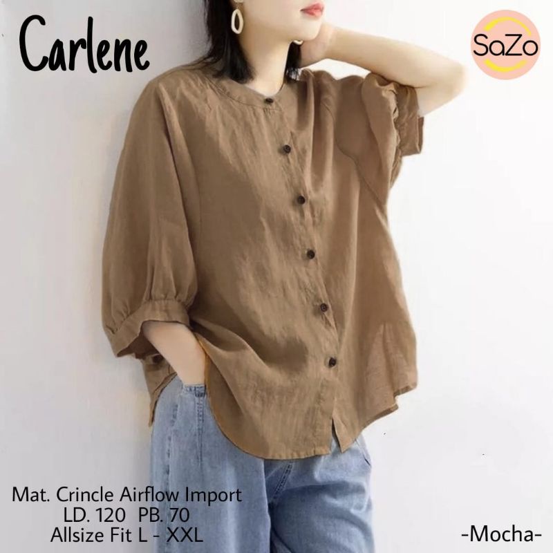 Estusae :  Carlene Blouse / Tunik Jumbo Bahan Crinkle Airflow Premium Import HQ