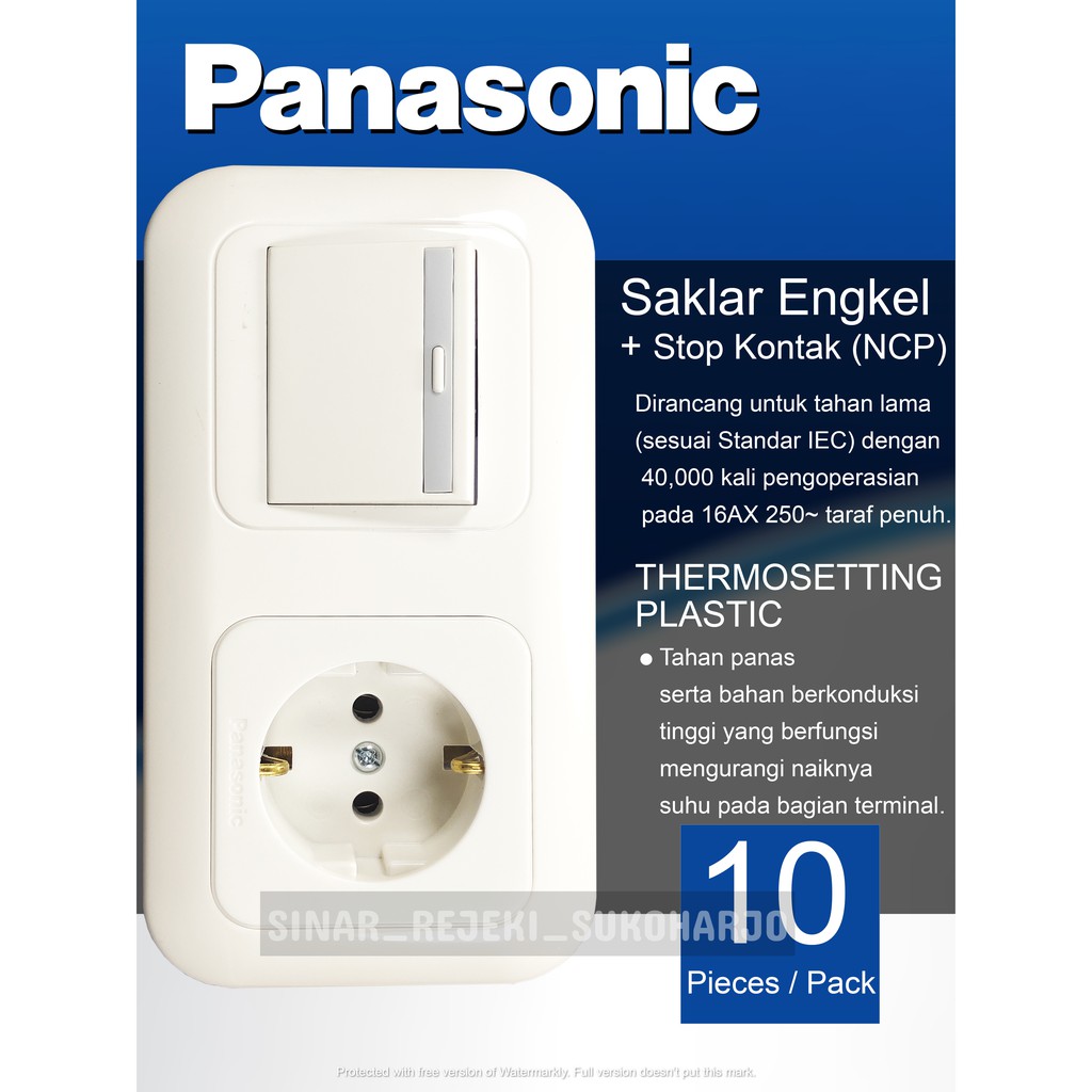 Panasonic IB Stop kontak non CP dan saklar Engkel Mata Besar Inbow Tanam WEJ11312-7 &amp; WEJ5541