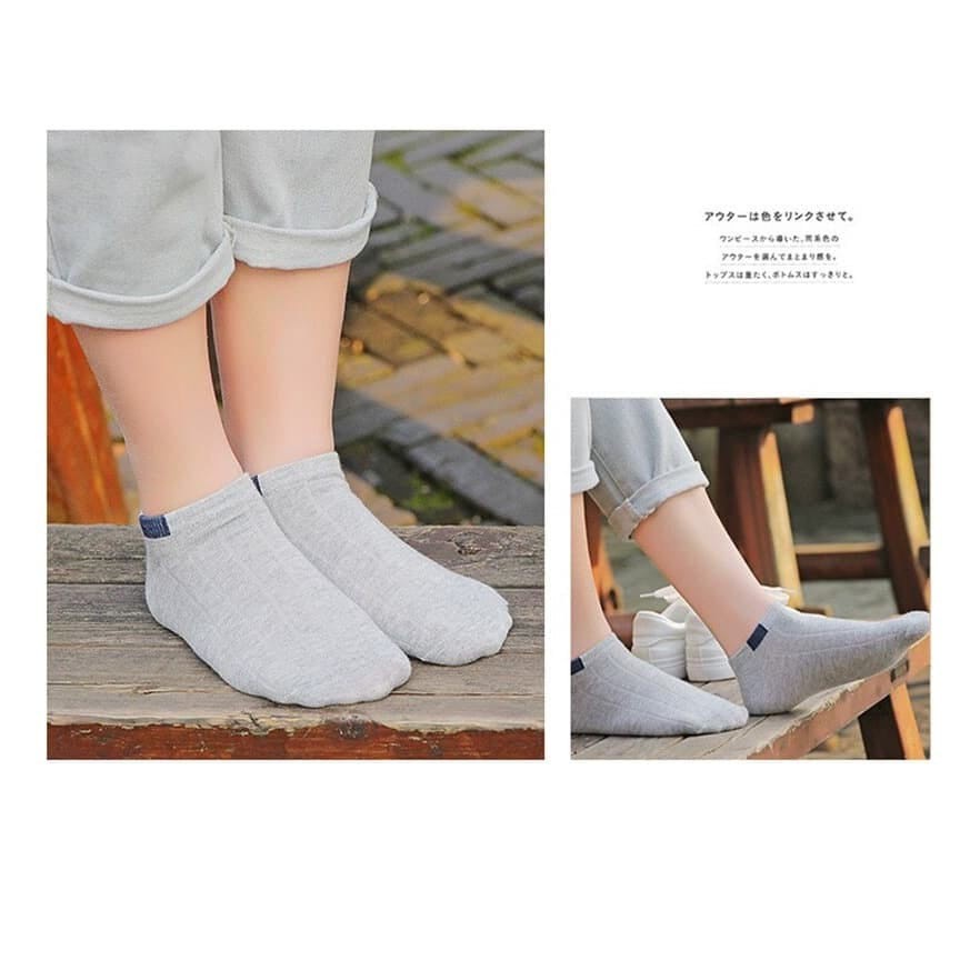 ✌️ Veshop ✌️ A052 Kaos kaki Motif Petak Kaoskaki Pendek Semata Kaki Unisex Pria Wanita Import-5