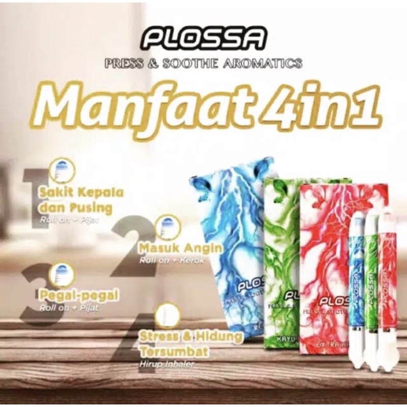 Plossa minyak angin aromatherapy 10 ml merah | biru | hijau