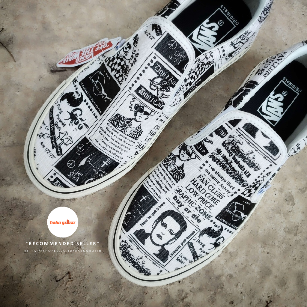 PROMO Sepatu Sneakers Vans Slip On News Media Premium Import Quality, Harga Termurah, Kualitas Terbaik dan Terjamin