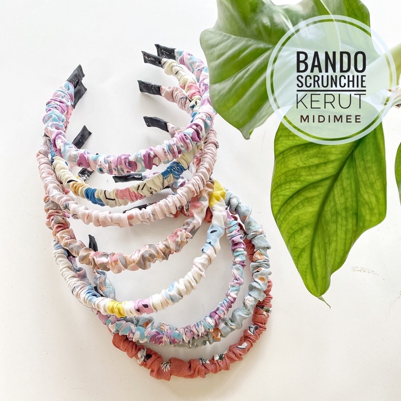 Bando Kerut Wanita Gaya Korea Aksesoris Fashion/ Bandana Scrunchie Korea Aneka Warna/Bando Nagita/Bando Awan