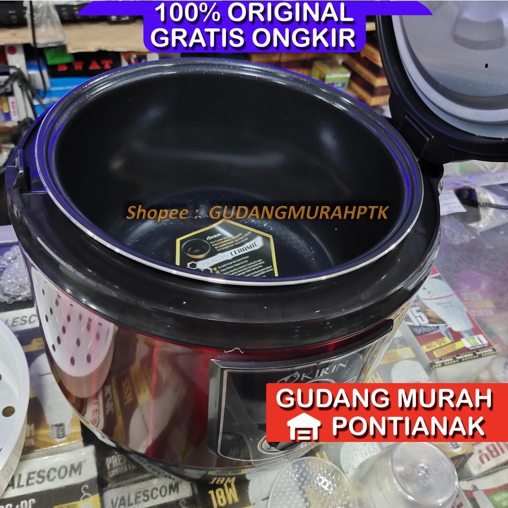 Rice Cooker Kirin / Magic Com Ceramic 2 Liter KRC-390 RD RED 2 Liter 2L ricecooker penanak nasi