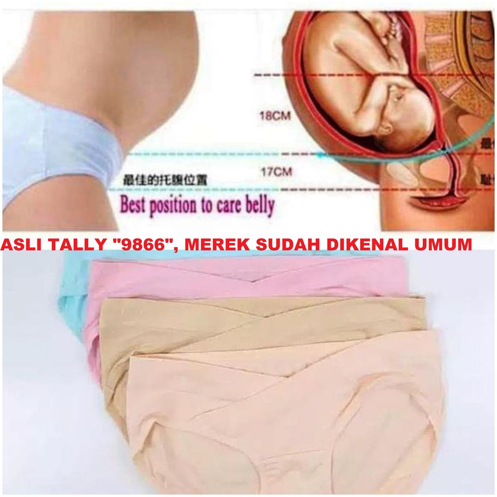 TALLY CELANA DALAM Wanita Ibu Hamil Sepinggul Mini Cut 9866 All Size CD Hipster Pregnancy Underwear