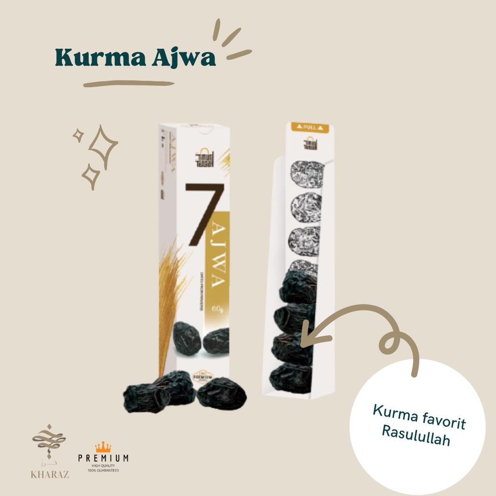 

Kurma Ajwa Kurma Nabi Asli Madinah 7 Butir