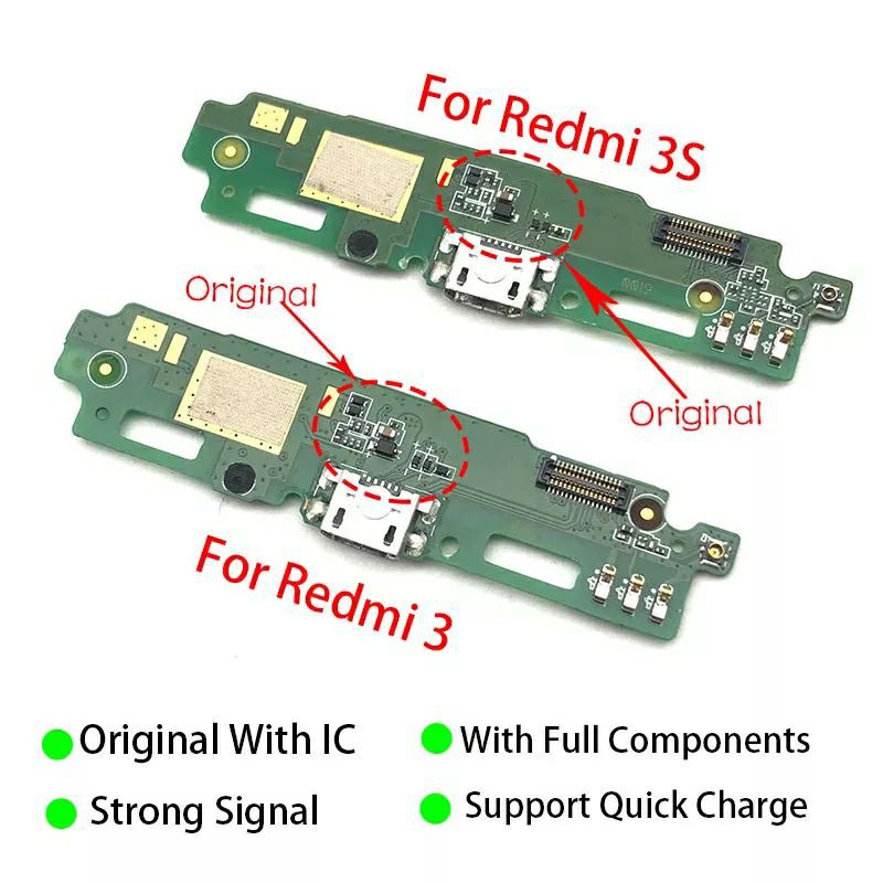 KONEKTOR CHARGER PAPAN MIC PLUG IN XIAOMI REDMI 3S / 3X ORIGINAL COPOTAN