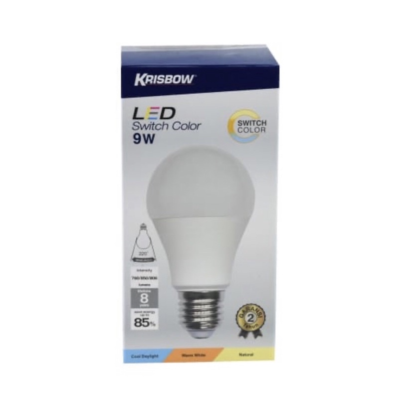 KRISBOW BOHLAM LAMPU LED 7, 9 WATT MULTICOLOR/ACE BULB LED 7W SWITCH COLOR/ACE BOHLAM LED 3 WARNA/ACE BULB 3 WARNA