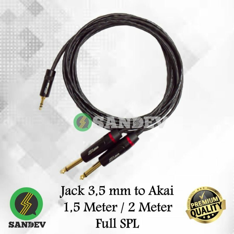 Jack 3.5 mm to Akai Kualitas Terbaik Full SPL Audio Panjang Variasi - Kabel Jack Mixer ke HP Murah B