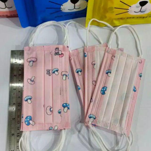 Masker ANAK Motif Premium import isi 10pcs 3ply/3lapis kualitas tebal Super High Quality Karaktet gambar lucu-lucu