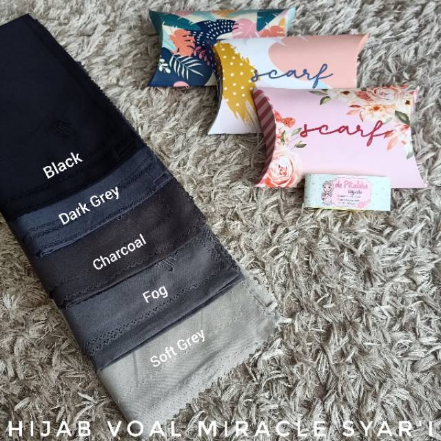 HIJAB SYARI PART 1 SEGIEMPAT KATUN VOAL MIRACLE KERUDUNG JUMBO SQUARE JILBAB KHIMAR LASER CUT