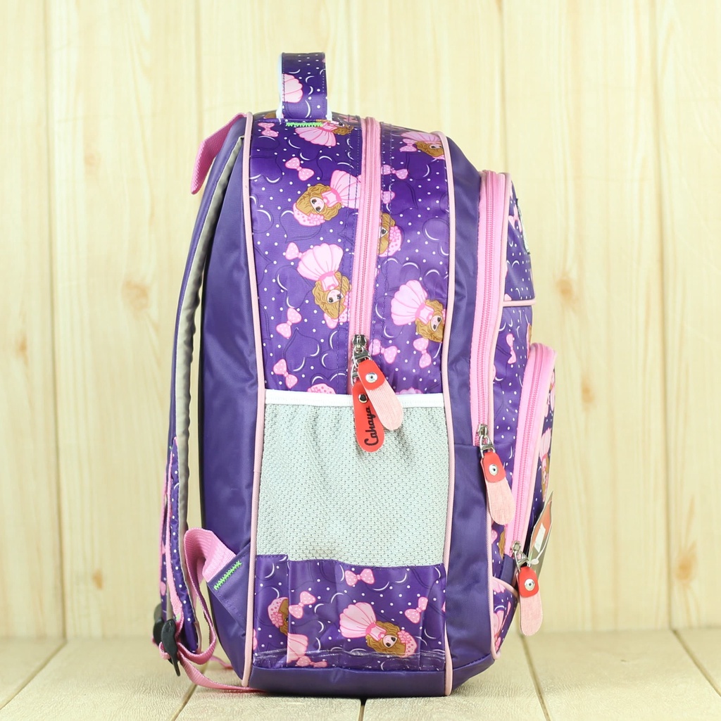 Tas Diskon Ransel Anak Sd Sekolah Perempuan Princess Strip Tas Ungu Gendong Anak Anak