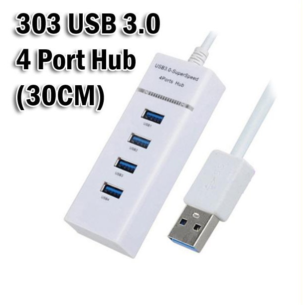 USB HUB 3.0 4 PORT KOTAK MINIMALIS  LED HIGH SPEED