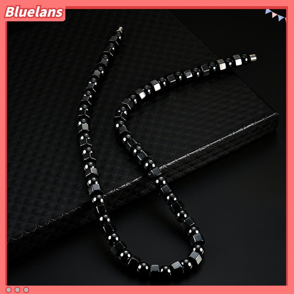 Kalung Manik-Manik Hematite Chakra Magnetik Warna Hitam Untuk Pria Dan Wanita