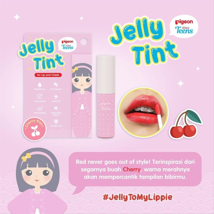 PIGEON Teens Jelly Tint | Lip Tint - BPOM - CHERRY KISS