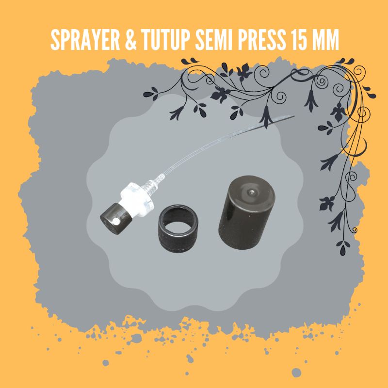 EASY PUMP 15MM/SPRAYER SEMI PRESS, RING & TUTUP WARNA HITAM GLOSSY