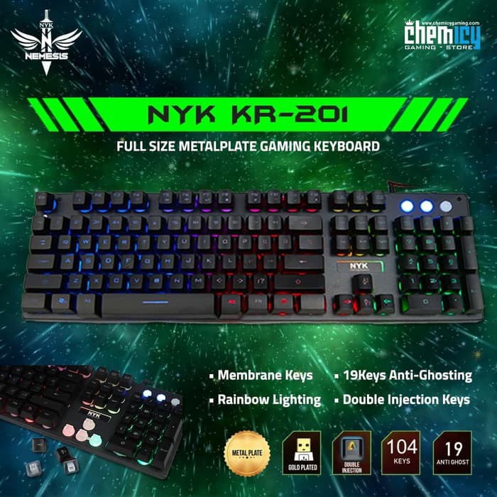 NYK KR201 / KR-201 RGB Gaming Keyboard