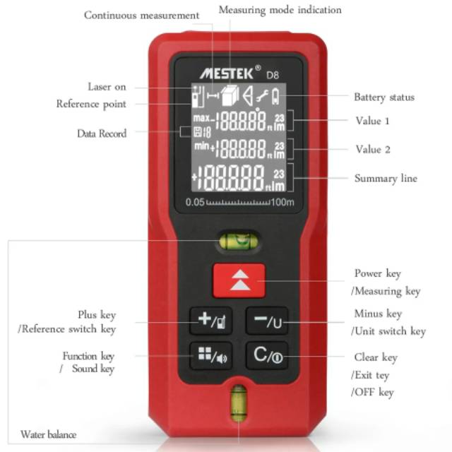 Mestek D8 50 M Jarak Laser Meter Rangefinder Medidor Trena Laser Level Meter Laser range Finder