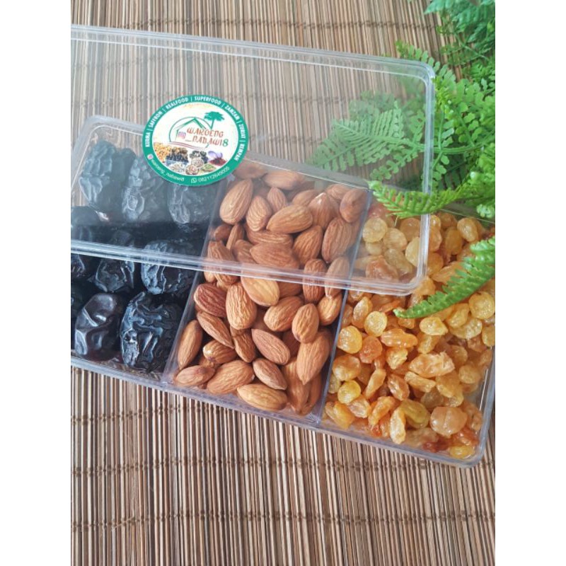 

Paket Sekat 3 (Almond, kismis, ajwa) 550gr