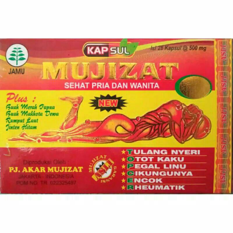 Obat Herbal Rematik/Asam urat kapsul Mujizat Ecer