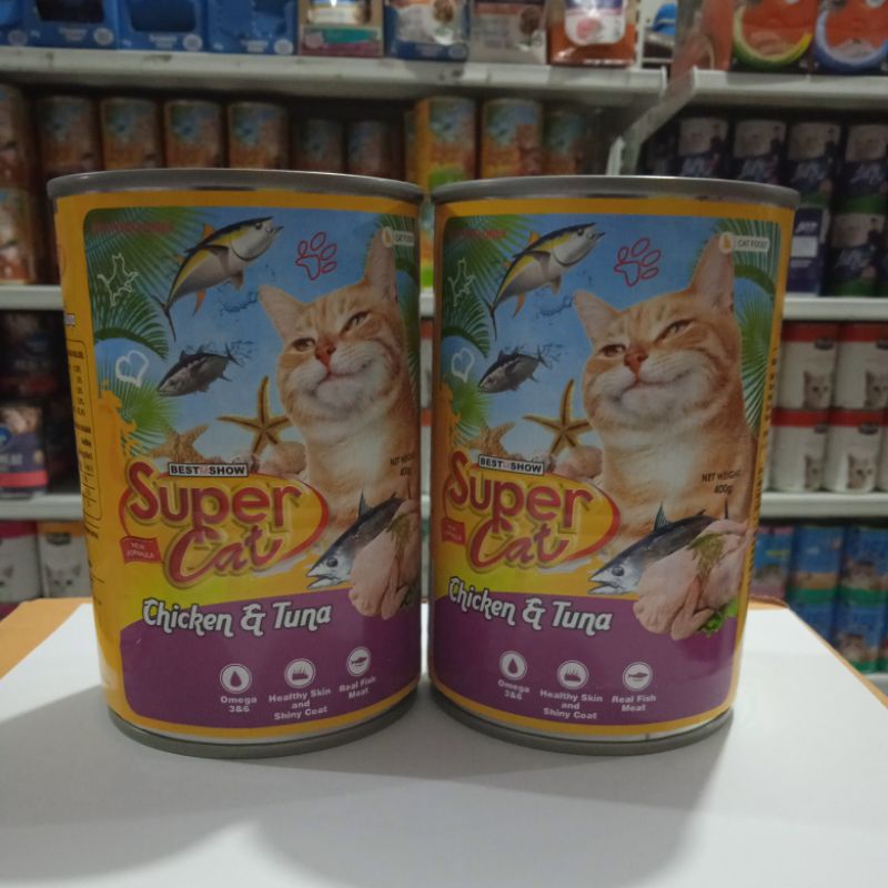 Supercat Kaleng Chicken Tuna Makanan Basah Wet Food 400g