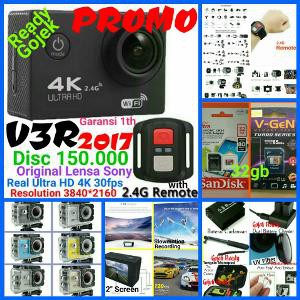 Paket Komplit B EKEN Sony V3 179 4K 30fps Ultra HD Wifi Action Camera Xiaomi yi Gopro Kogan Killer