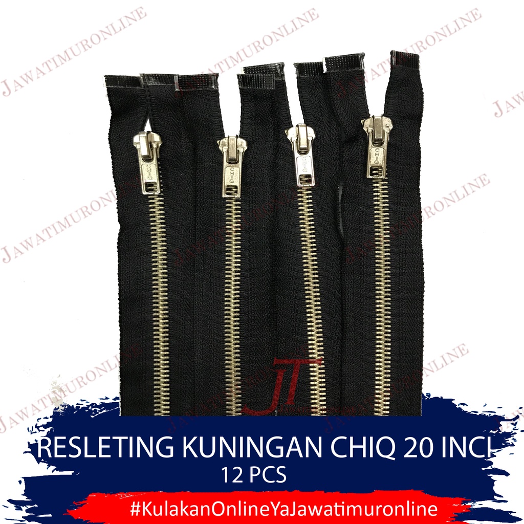 Risleting Jaket Besi Kuningan NIKEL CHIQ 50 cm