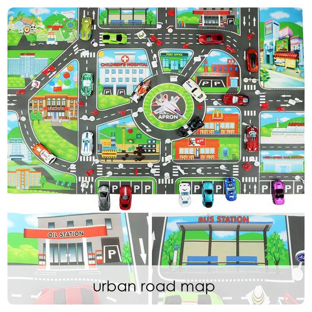 Edufuntoys URBAN ROAD MAP Mainan Peta Jalan Perkotaan Edufuntoys URBAN ROAD MAP Mainan Peta Jalan Perkotaan
