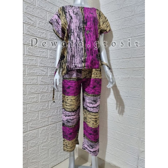 BAJU WANITA PIYAMA BAJU TIDUR SETELAN ONE SET BABYDOLL RAYON SUPER KOPI BALI ROBUSTA TERLARIS-Fiber Fanta