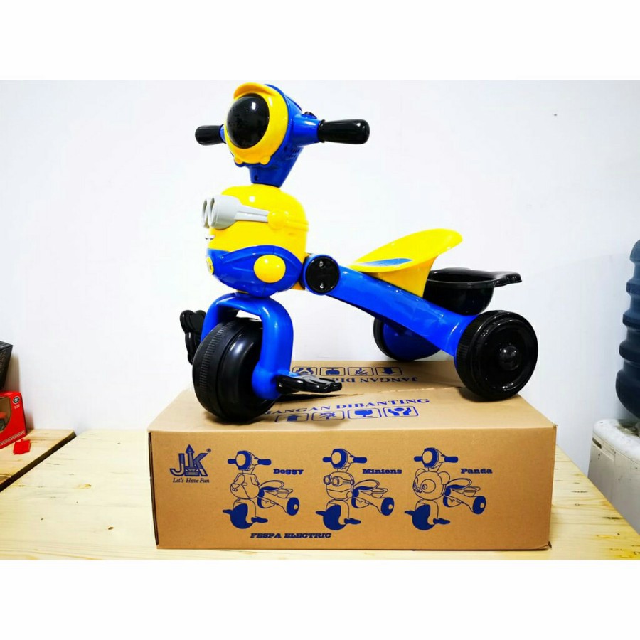 PROMO BBR191 Sepeda Anak Roda Tiga Tricycle Bike Mainan Motor Motoran aki panda minion