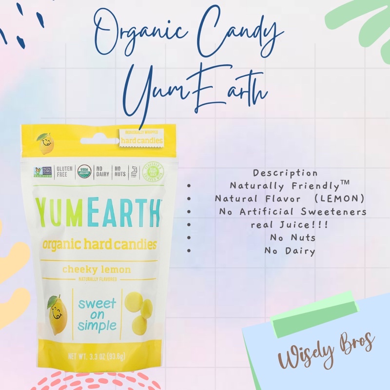 

Yum Earth permen organik Vegan (Lemon)