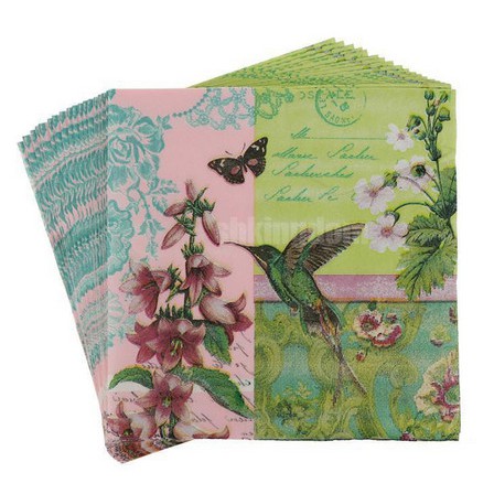 Decoupage Napkin - Tissue Decoupage 2Ply AN-Green Love Bird