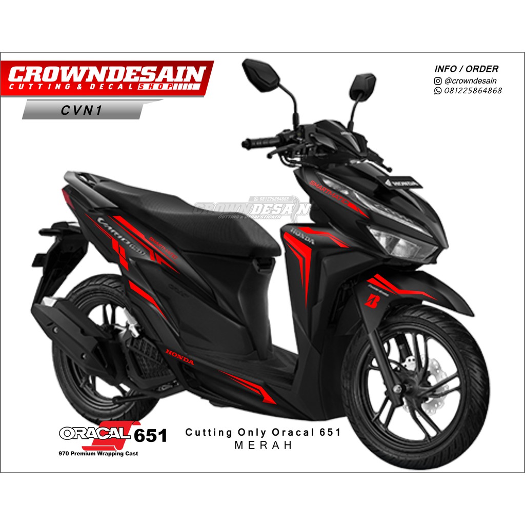 Fanstoree Cutting Sticker Honda Vario New Cvn01 Merah Motor