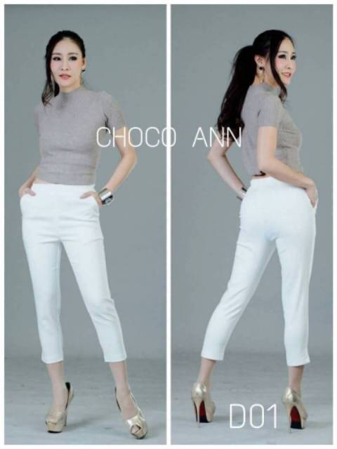 Celana Choco Ann Highwaist Pants 7/8 Zipper Samping (CLCCD01)