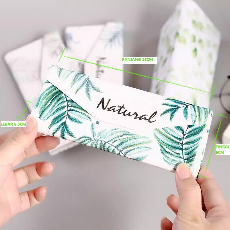 Mushto Tempat Kacamata Model Cepuk Magnet / Hardcase Kacamata Motif Jeans A5