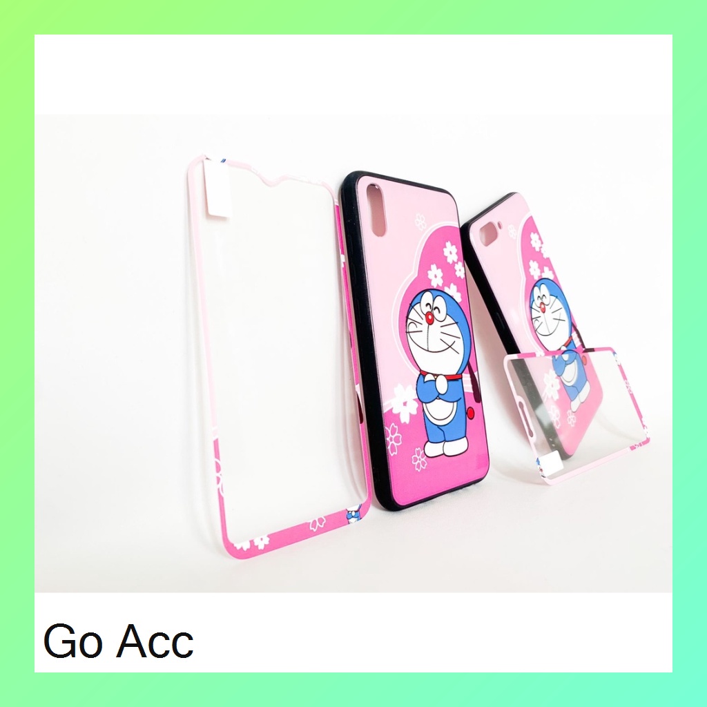 Softcase Tempered Glass karakter for Oppo A1k Realme C2 A31 A33/A53 A37/Neo 9 A3S/C1 A5S/A7/A12/A11K/2 pro/U1/U2 5/5i/5S/C3 C17/7i C12 C15 Samsung j2 Prime vivo y11/y12/y15/y17 y20/y20i/y20s/y12s y30/y30i/y50 y91/y95 y91C Redm1 3S,4A,5A,8A,9A,9C HCTG 20