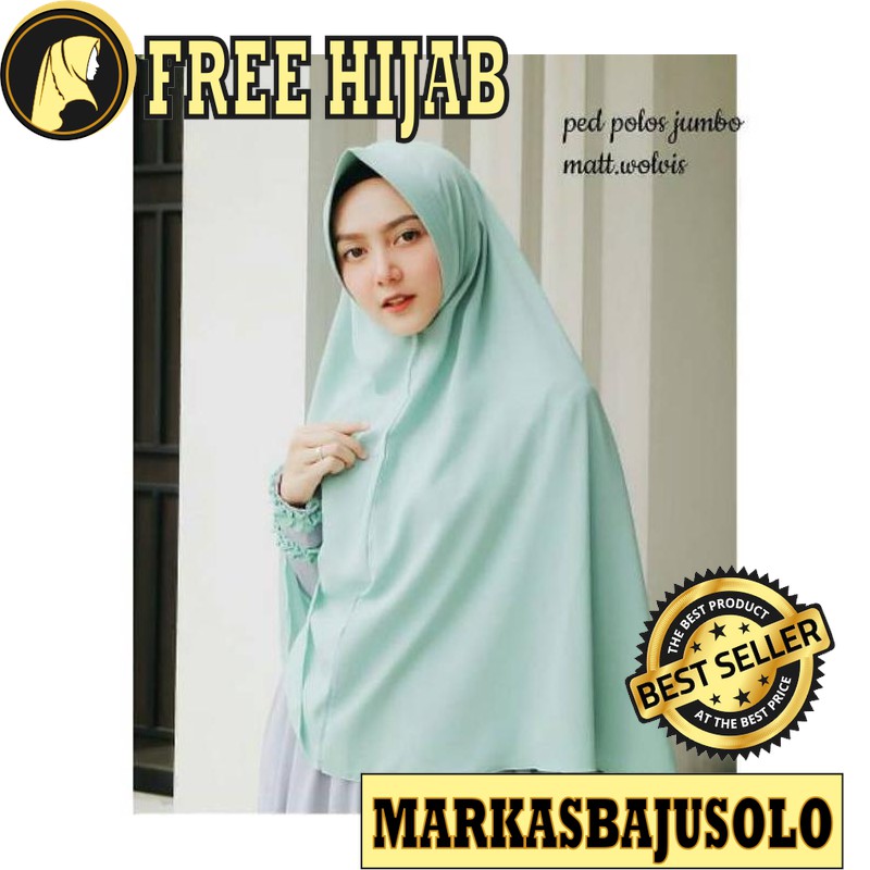 HIJAB SYANDANA JUMBO KHIMAR WOLFIS PREMIUM / JILBAB SYARI SEGI EMPAT SAUDIA VOAL UMAMA SERUT