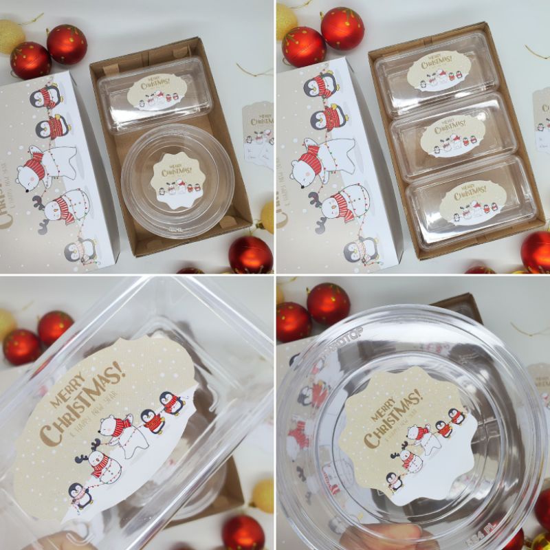

Stiker natal toples" Polar bear & friends " ( 1 pack isi 6 pcs stiker )