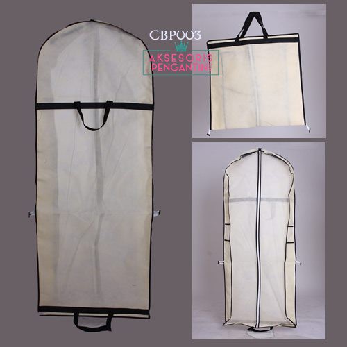 [SIAP KIRIM] COVER BAJU ANTI DEBU PELINDUNG GAUN PENGANTIN CREAM CBP003