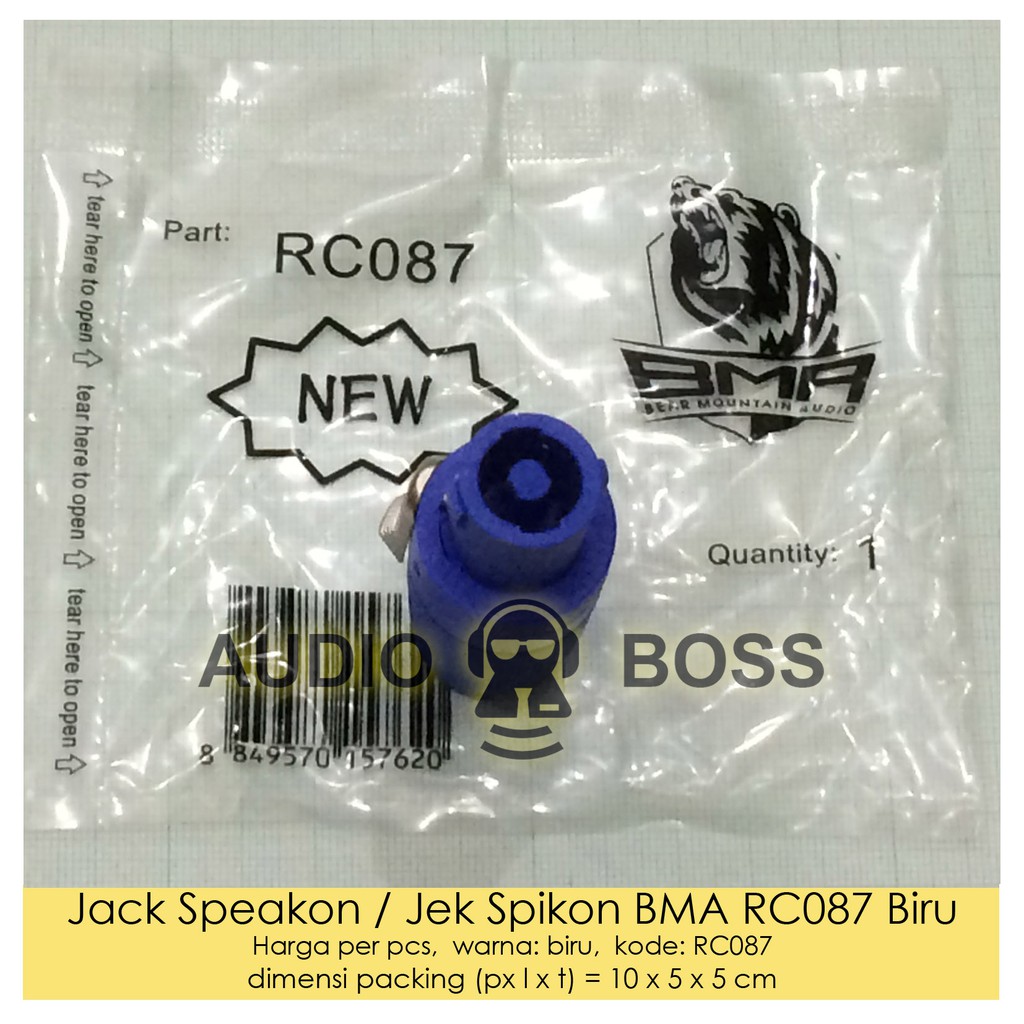 Jack Jek Jeck Jec Speakon Spikon BMA RC087 Biru