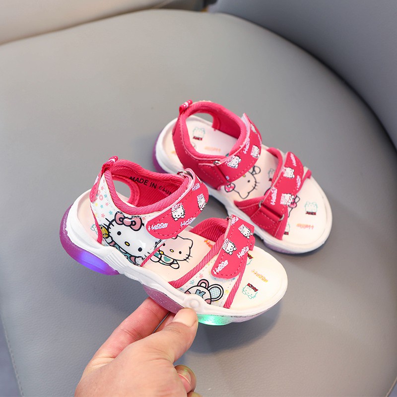 Sandal Anak Sendal LED Motif HELLO KITTY JPR-02 - Sandal Anak Kasual Import