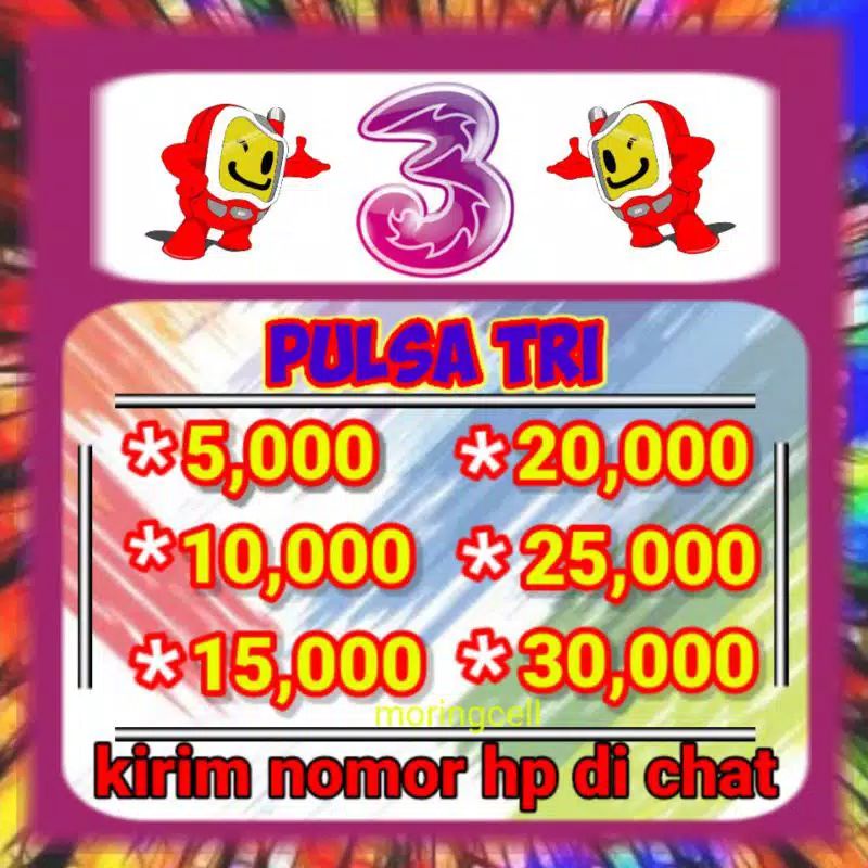 PULSA TRI REGULER MURAH 5K 10K 15K 20K 25K 30K