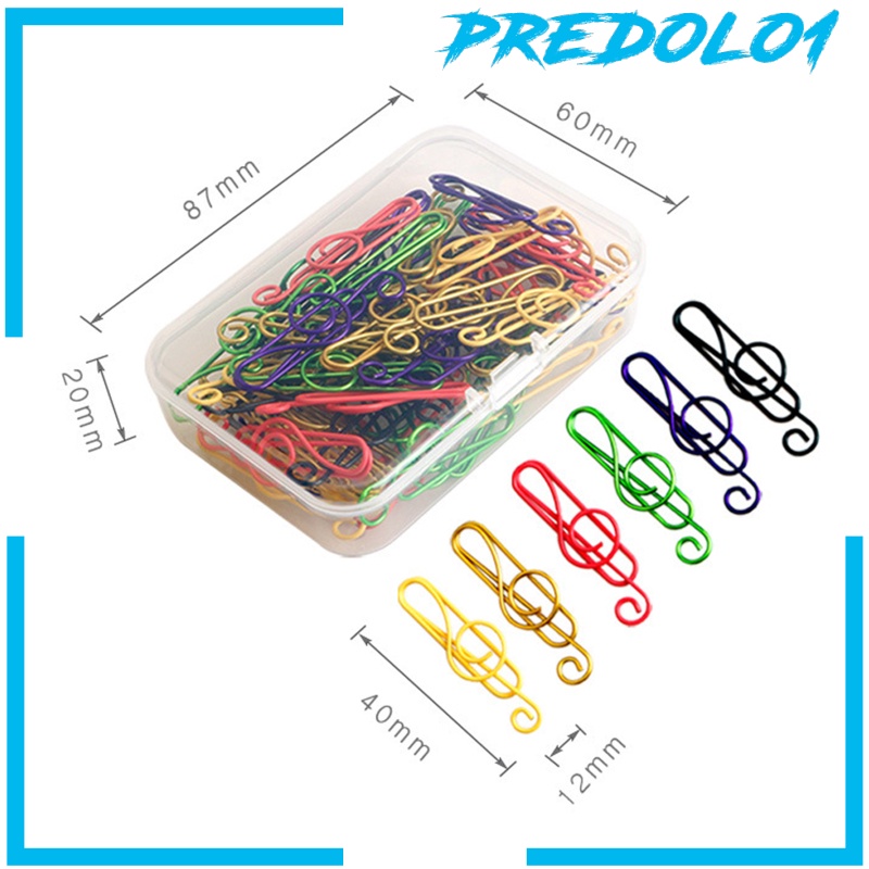 [PREDOLO1] 100Pcs TPE Coated Paper Clip Musical Notes School Paperclip Paper Clamp Clip