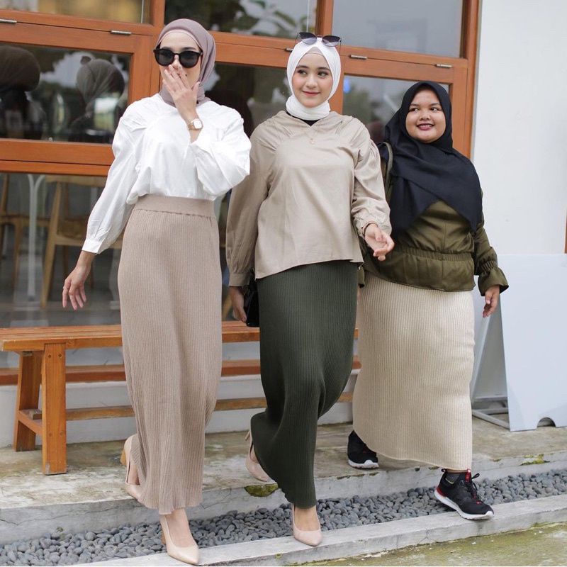 bisa  COD!!Rok Rajut span Panjang Premium/ROK Kerja wanita murah/ROK WANITA MUSLIM