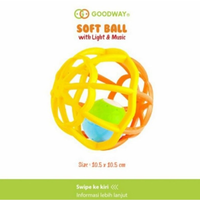 GOODWAY Soft Ball with Light and Music Mainan Bayi Bola Musik Lampu