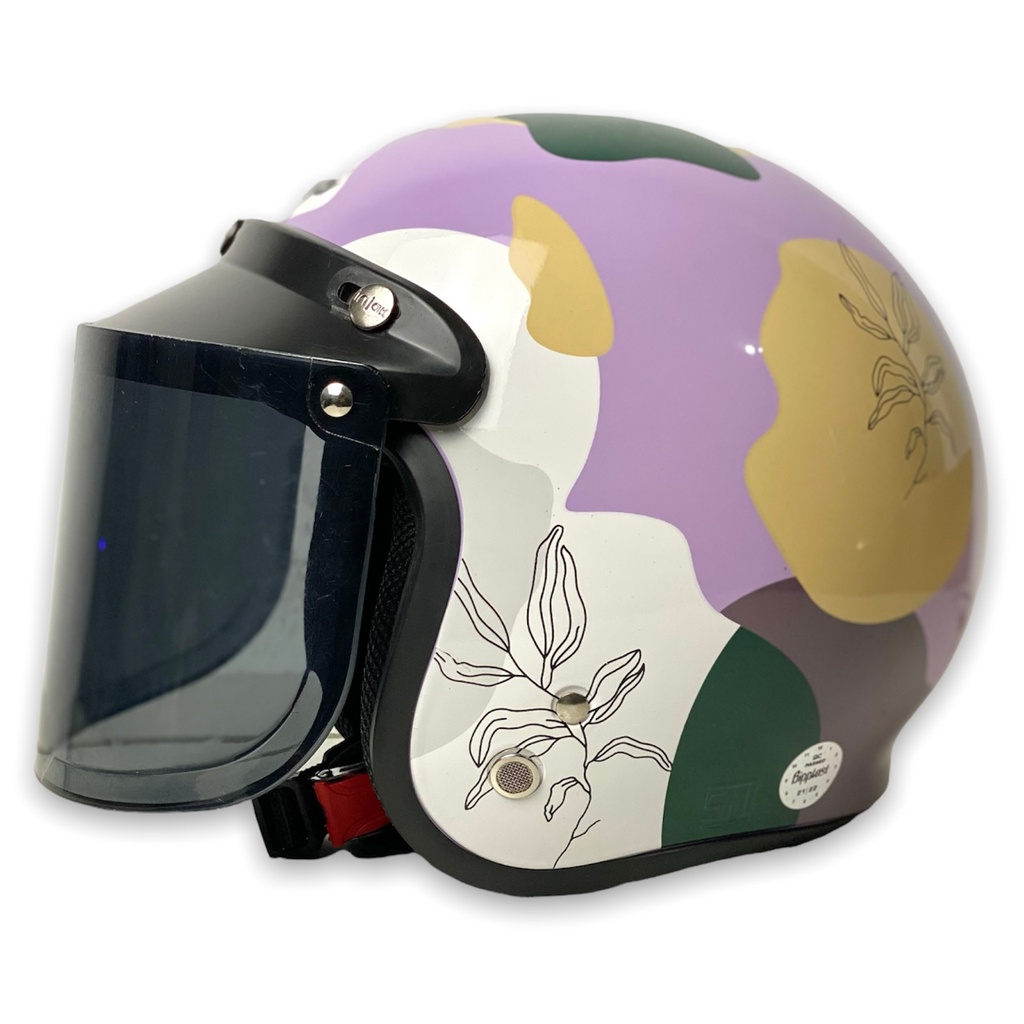 HELM BOGO RETRO DEWASA WANITA CEWEK FULL LEHER AESTHETIC TERBARU